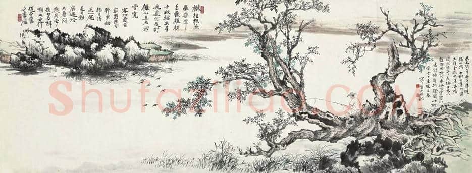 江寒汀山水画《畅园垂钓》欣赏 | 书画讲解