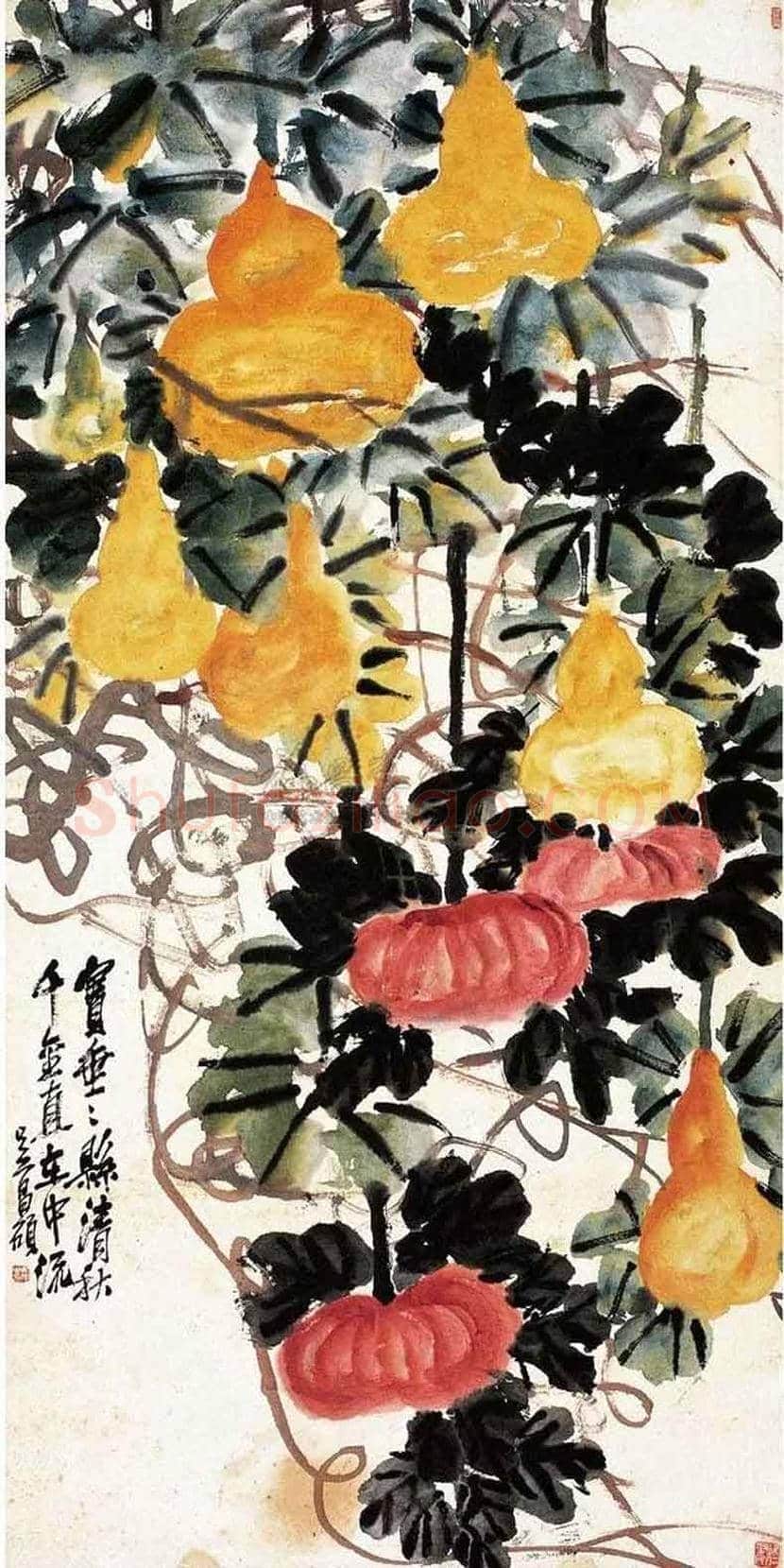 吴昌硕笔下的葫芦欣赏及拍卖 | 书画资料