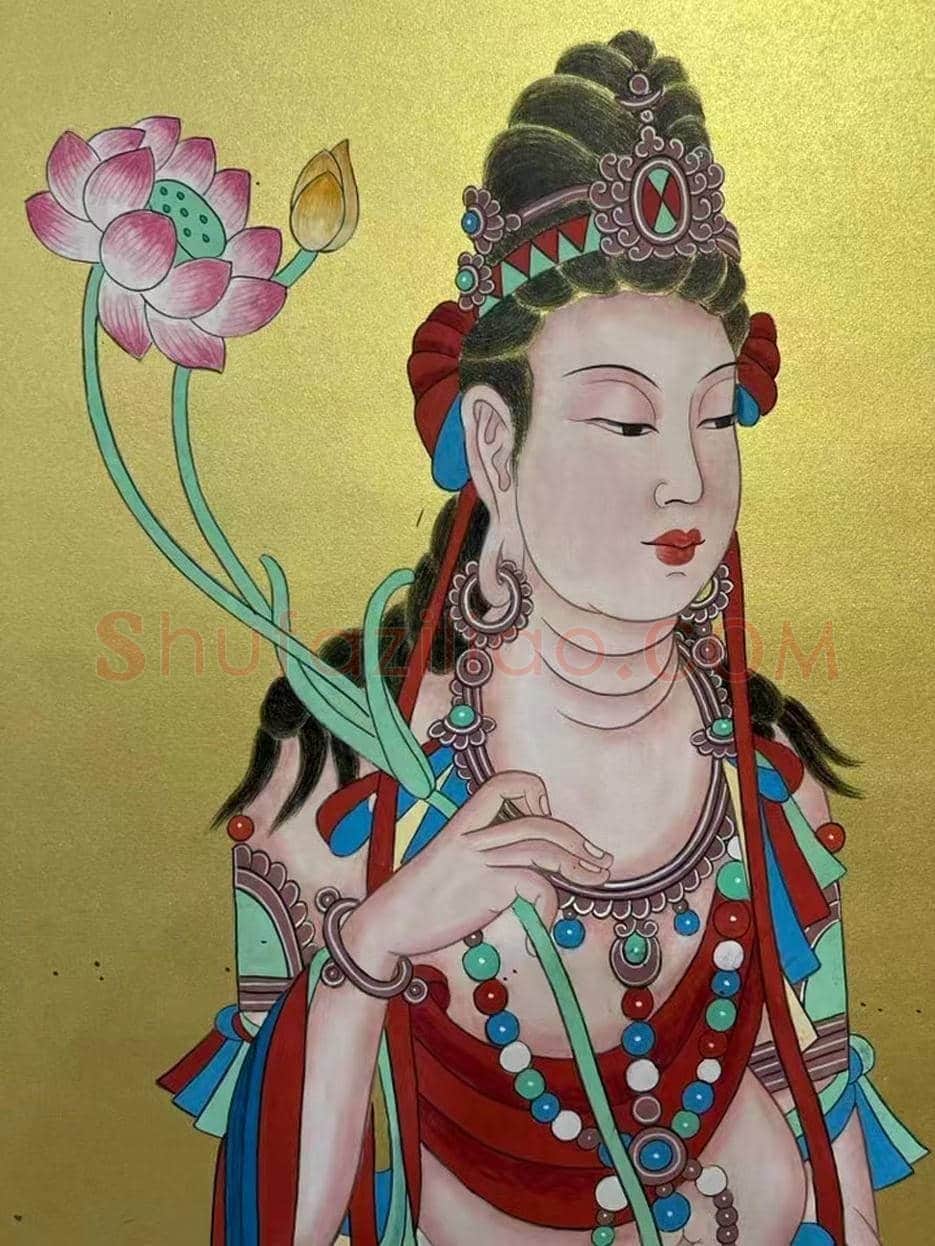 大美菩萨——张大千《初唐画大士象》 | 国画赏析