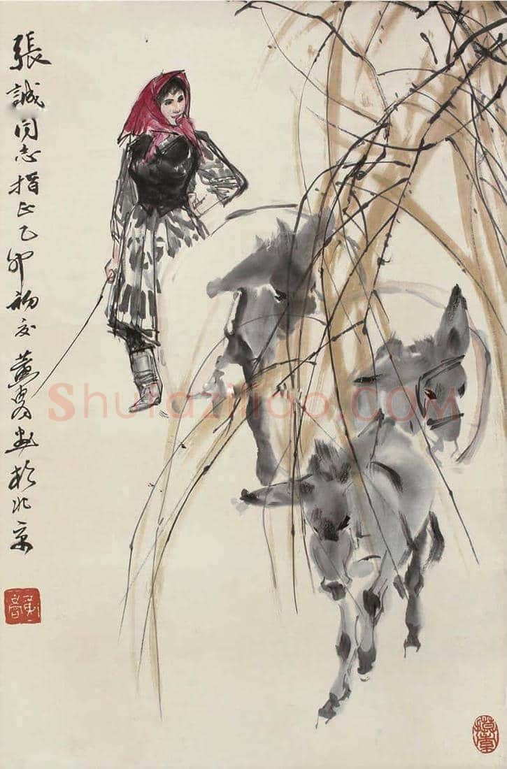 黄胄《赶驴图》，黄胄晚期作品中的精品 | 国画赏析