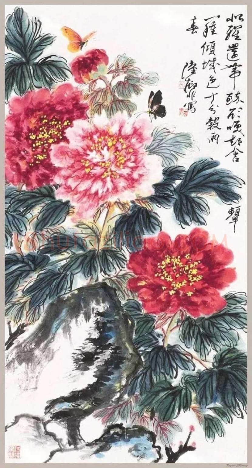陆抑非牡丹作品欣赏 | 书画科普