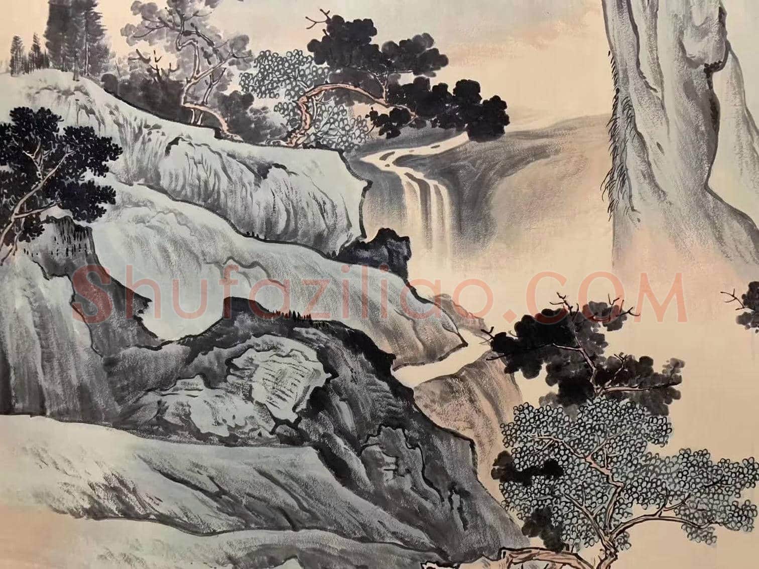 陈少梅丈二巨制《秋色晚霞图》,首度面世 | 国画作品