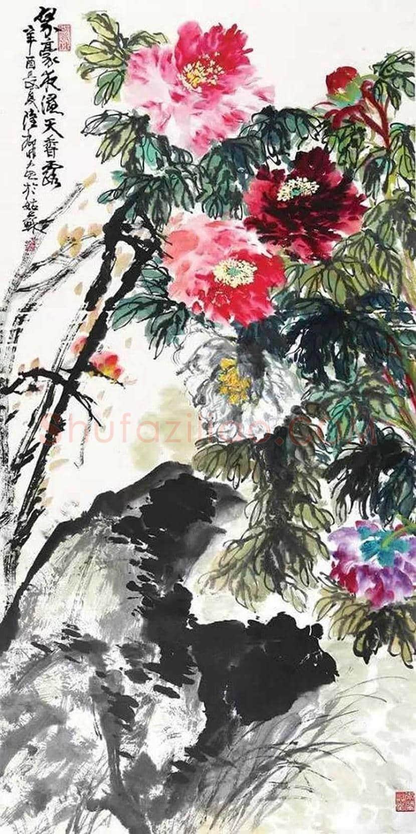 陆抑非牡丹作品欣赏 | 书画科普
