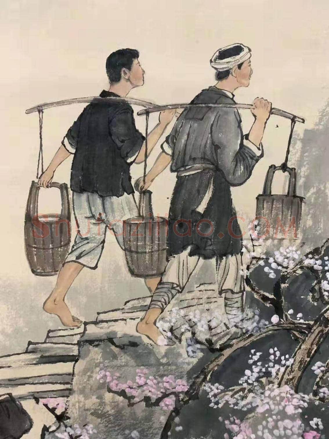 徐悲鸿传世名作《巴人汲水图》， 绝世珍品 | 国画赏析