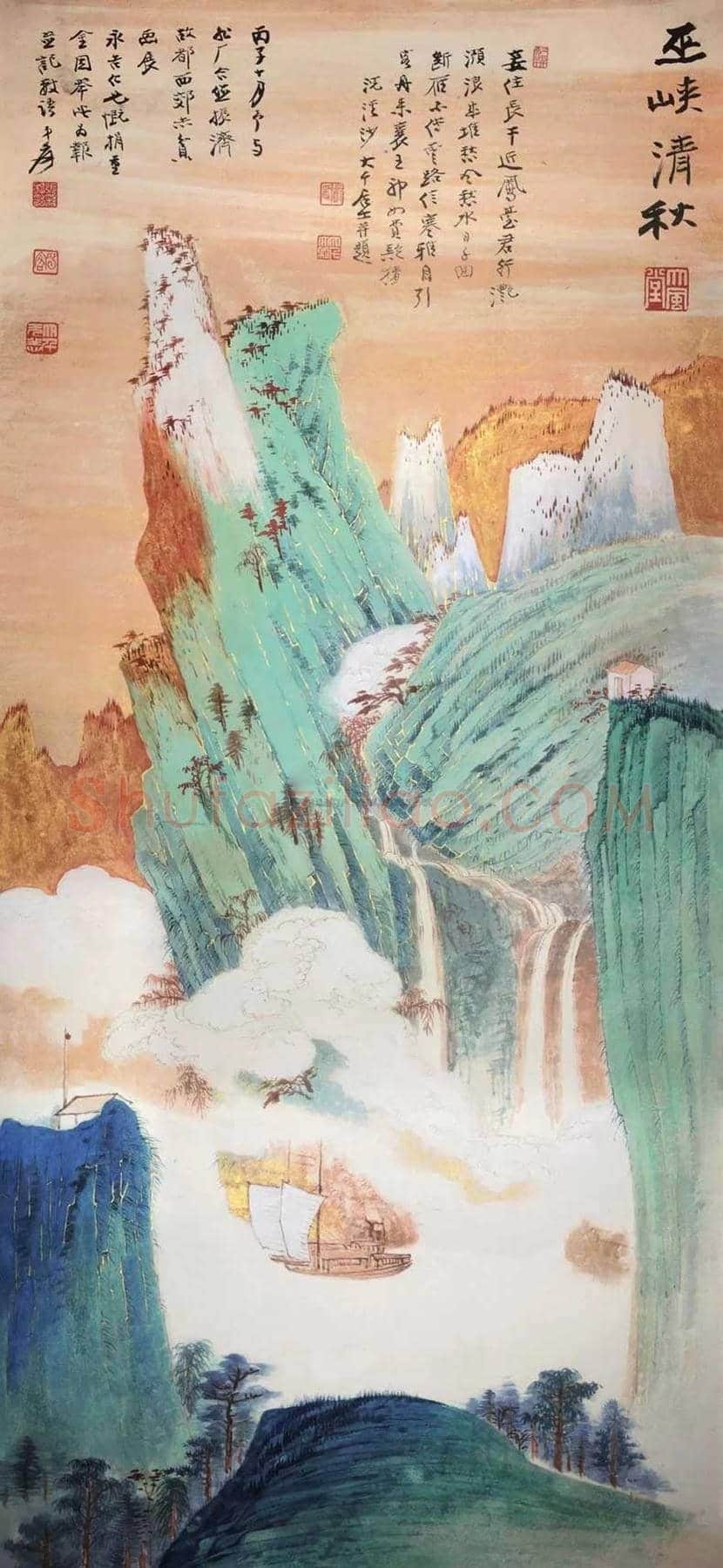 张大千作品《巫山云起》,有身临其境之感! | 国画赏析
