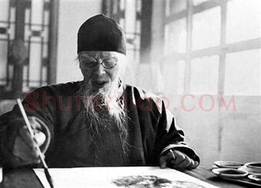 齐白石作画真实照片，珍贵！ | 书画常识