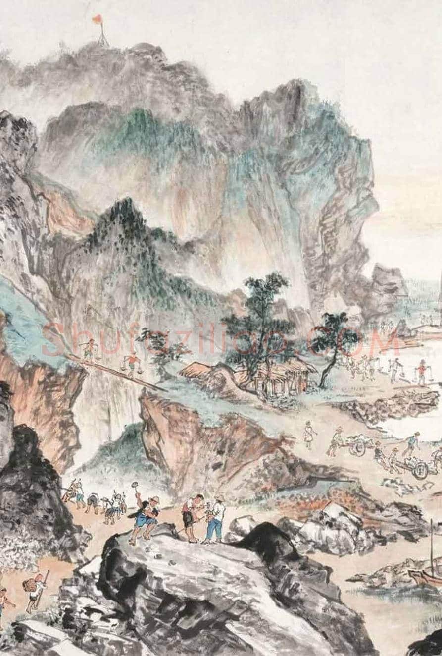 朱梅邨作品《与山岭搏斗》欣赏 | 书画知识