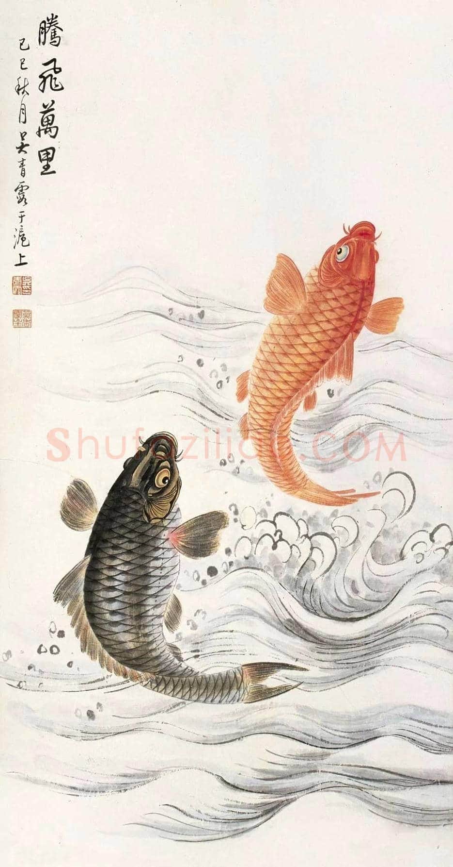 吴青霞鲤鱼作品欣赏 | 书画百科