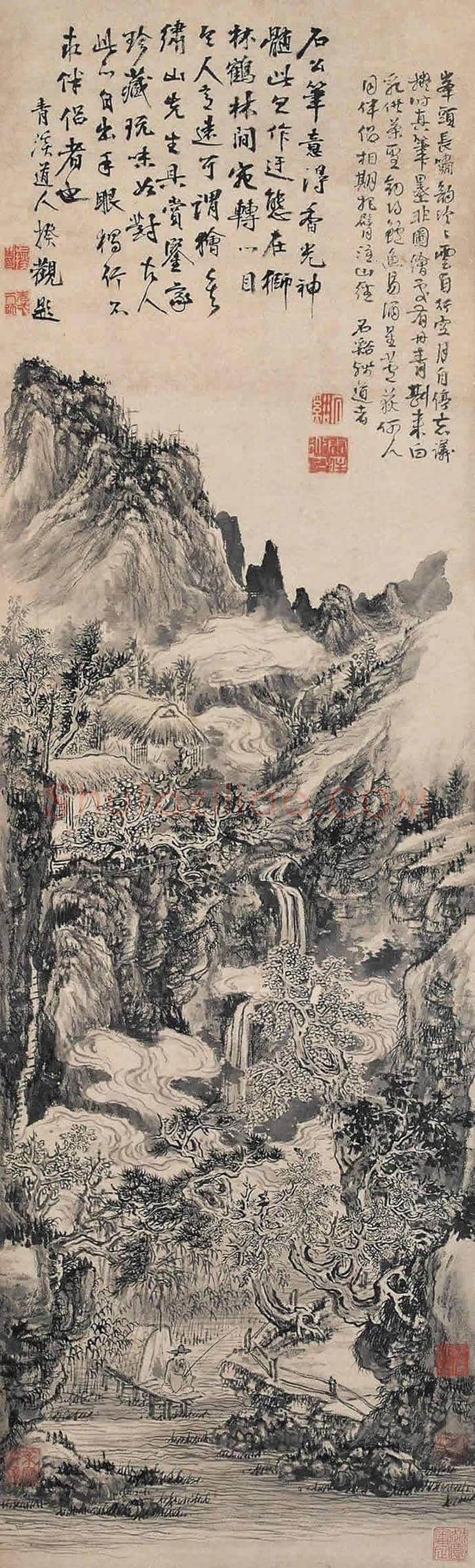 清初四僧：髡残作品拍卖价格前10幅作品 | 书画知识