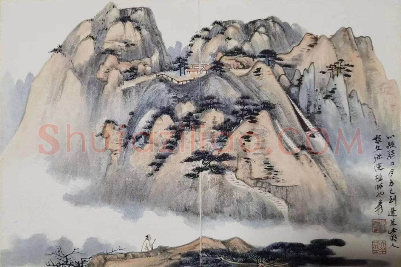 钱镜塘旧藏——张大千《山水十四胜景》册 | 国画赏析