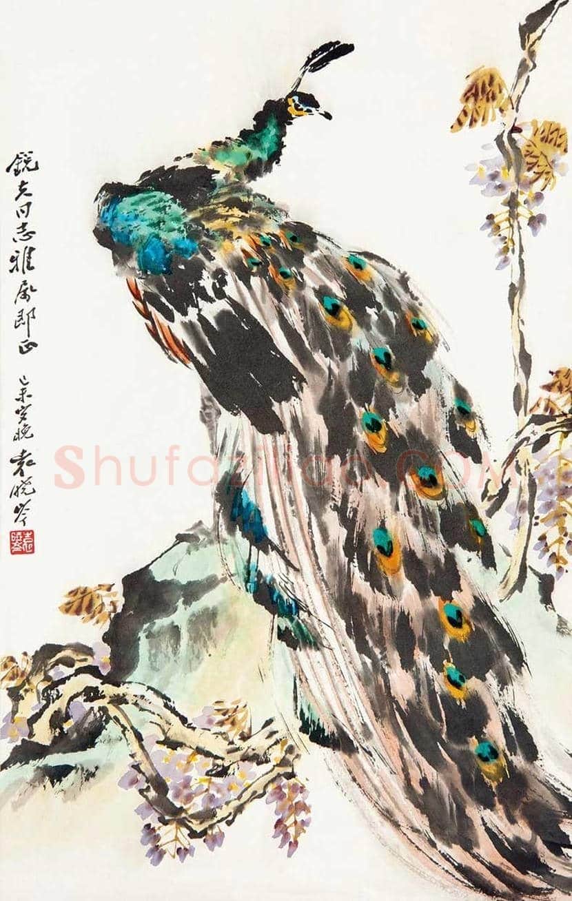 袁晓岑孔雀作品欣赏 | 书画百科
