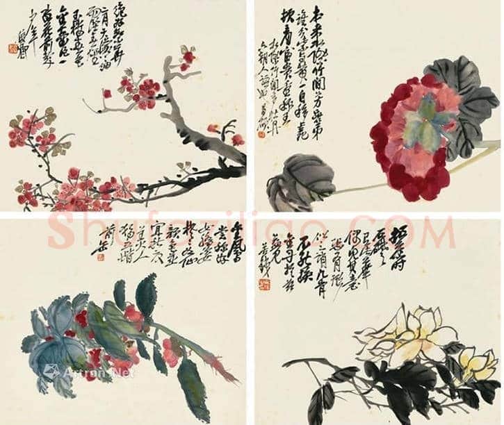吴昌硕《致三多花卉册》赏析 | 书画百科