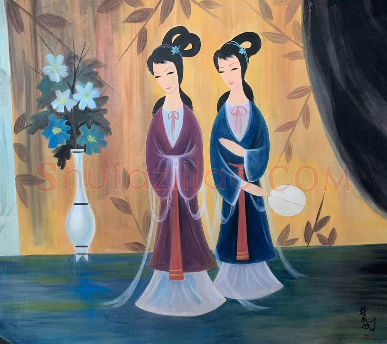 林风眠丈二钜制《五美图》，堪称镇馆之宝！ | 国画作品