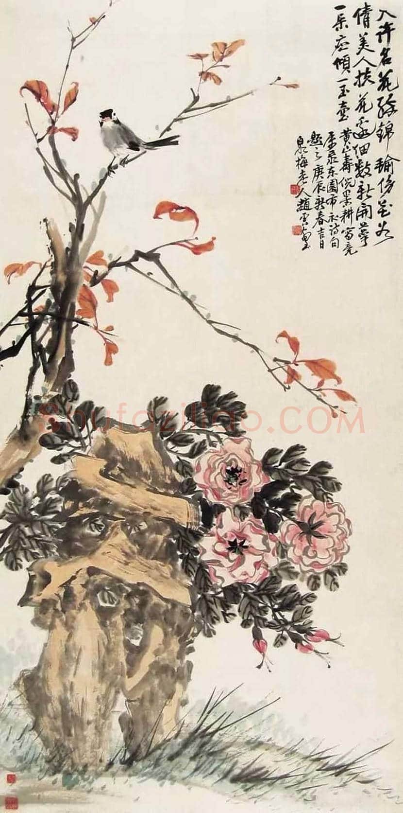 黄山寿花鸟画作欣赏 | 书画百科