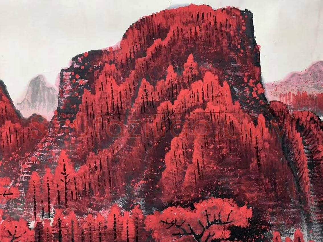 李可染横幅《万山红遍》，首度面世 | 国画作品