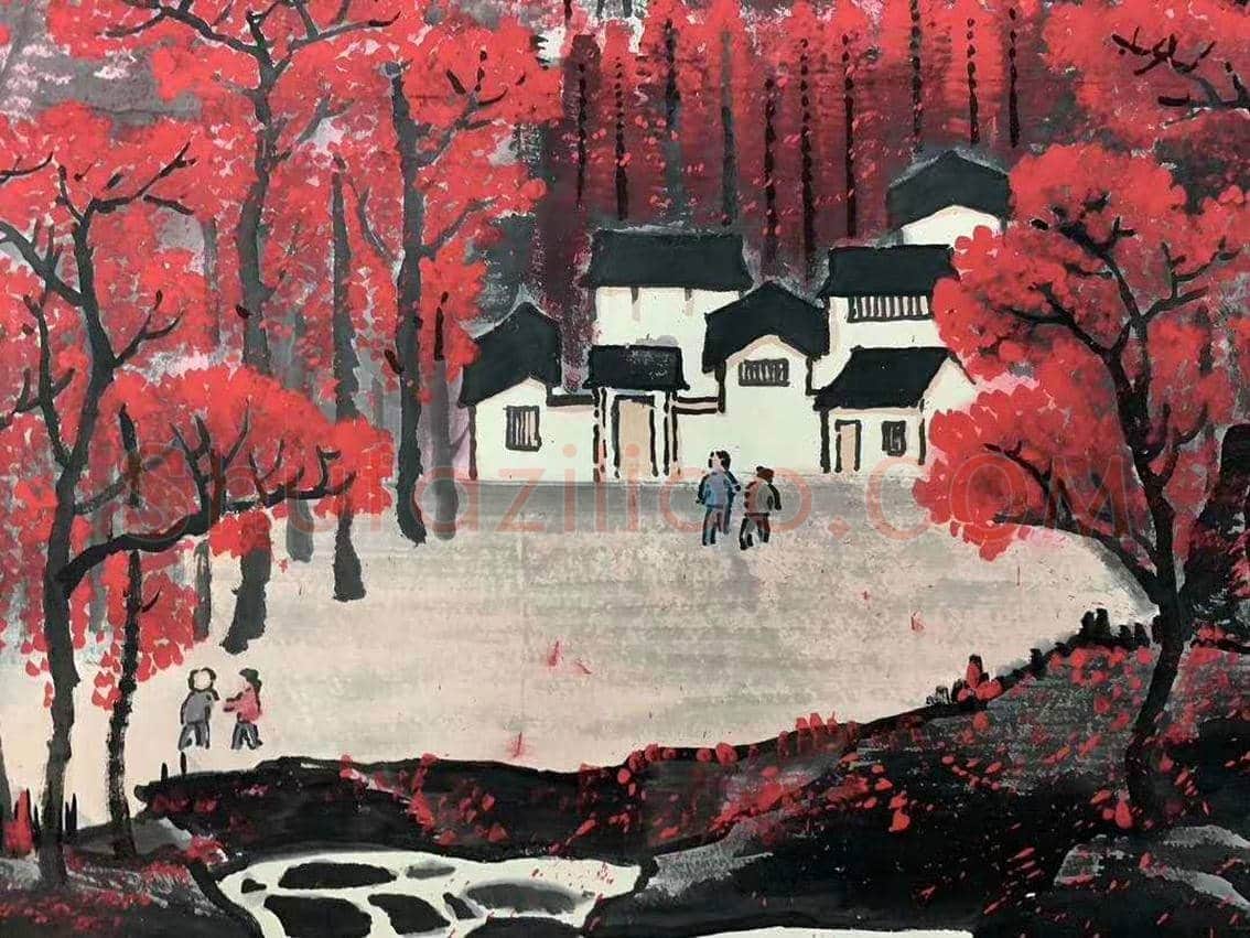 李可染横幅《万山红遍》，首度面世 | 国画作品