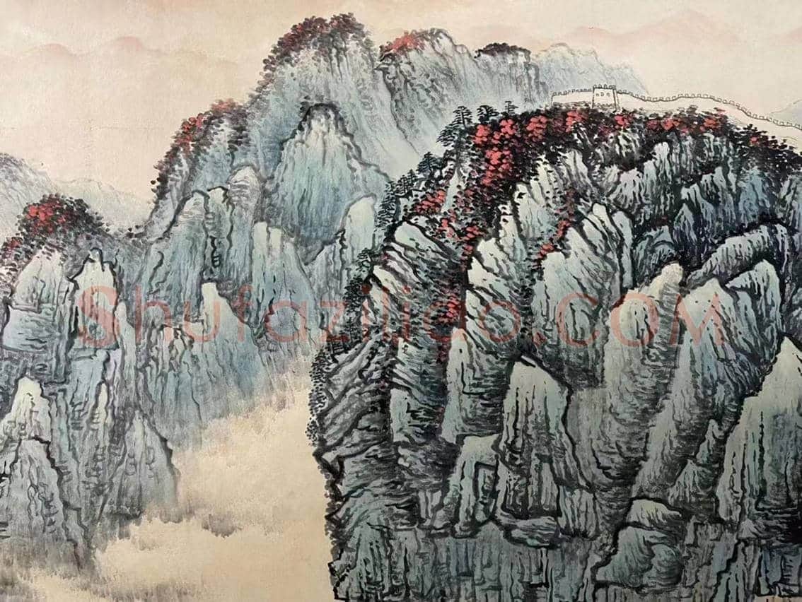 钱松嵒《长城万里无限风光》,丈二钜制 | 国画作品