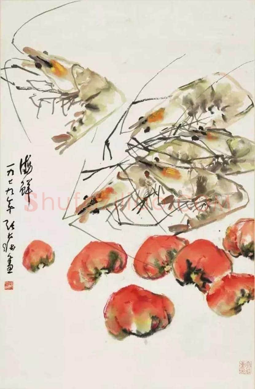张大壮画虾作品欣赏 | 书画学堂