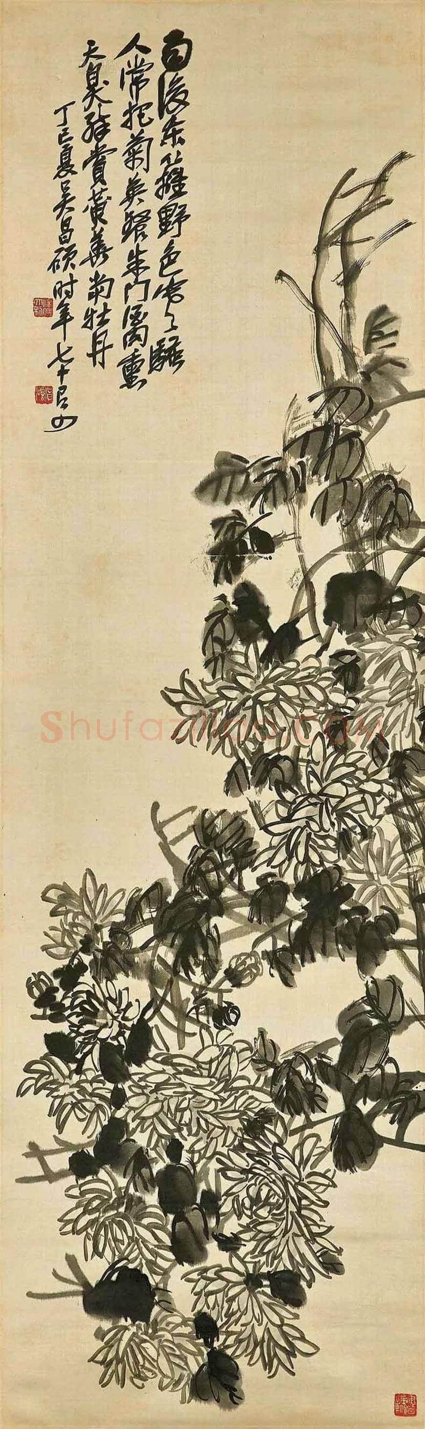 吴昌硕笔下的菊花 | 书画讲解