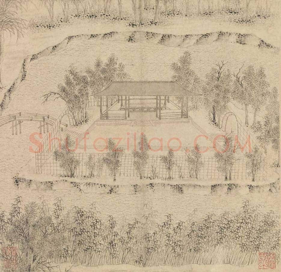 文徵明书画《山水诗画册》图赏 | 传世国画赏析