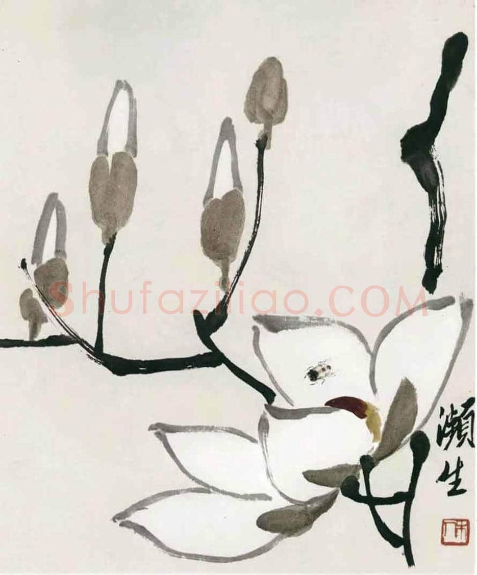 齐白石《玉兰蜜蜂》真伪鉴别 | 书画科普