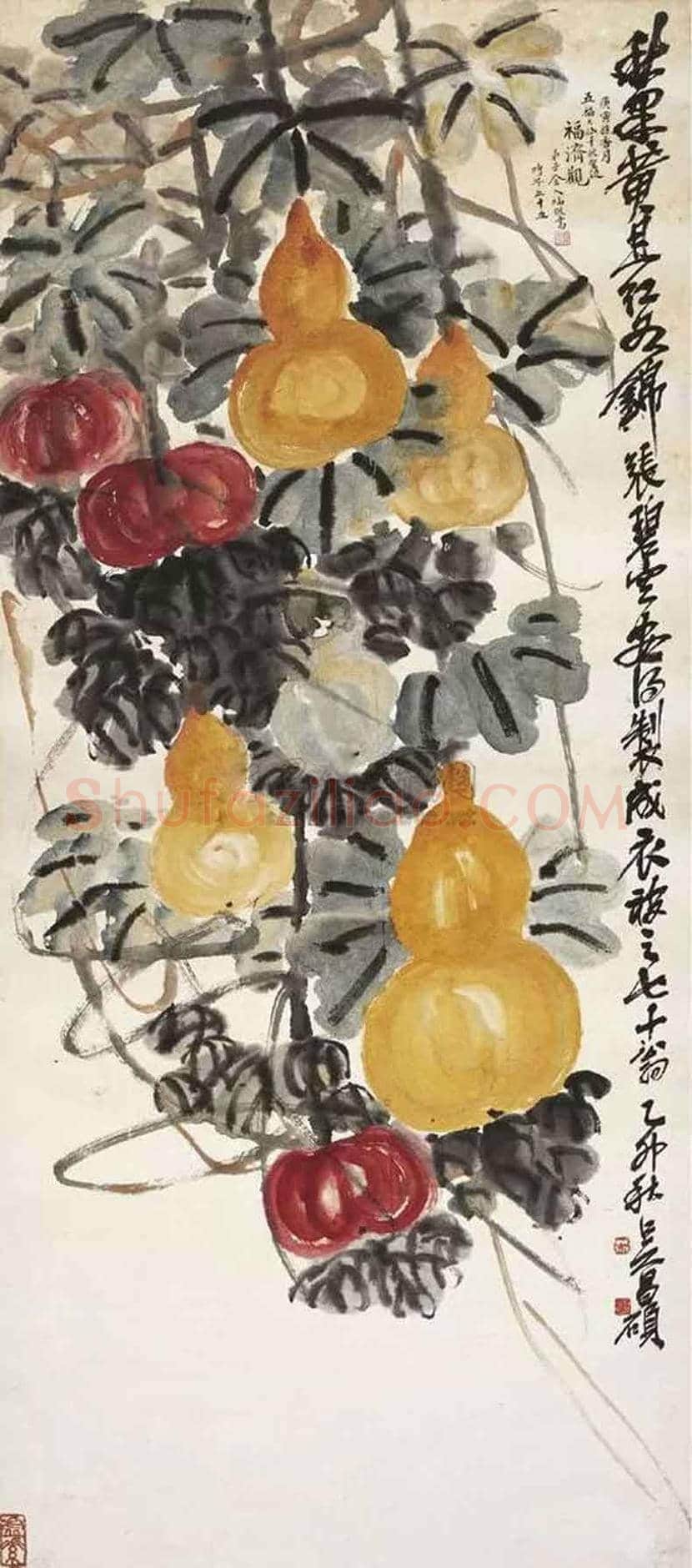 吴昌硕笔下的葫芦欣赏及拍卖 | 书画资料