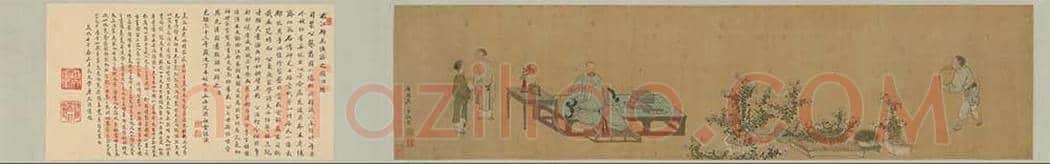 禹之鼎《王原祁艺菊图像》欣赏 | 传世国画作品