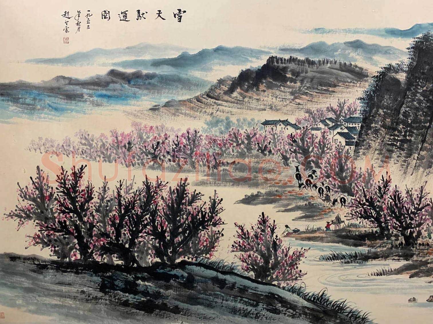 赵望云《雪天驮运图》,盛年丈二巨制 | 国画图片