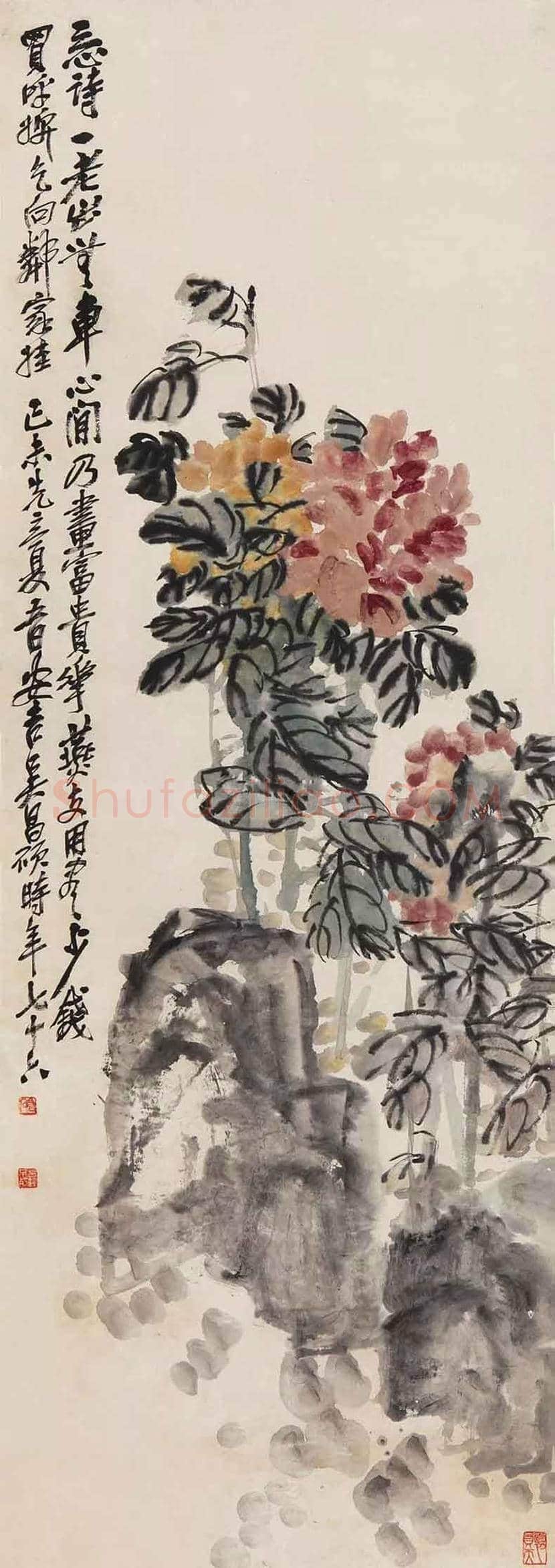 吴昌硕善画牡丹，公推为清末以来第一人 | 书画常识
