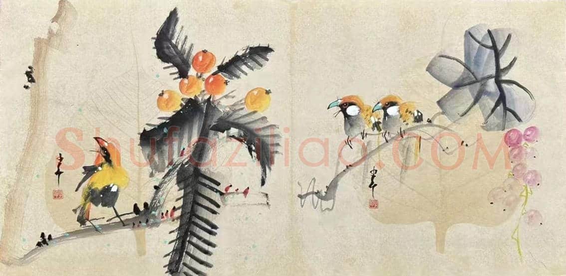 赵少昂精品《花鸟册页》，珍罕力作 | 国画作品