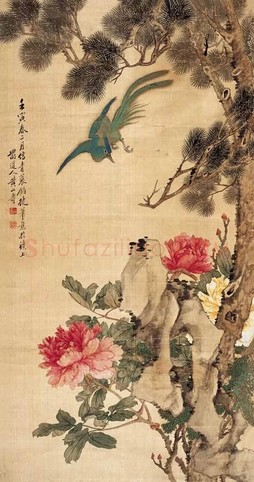 黄山寿花鸟画作欣赏 | 书画百科
