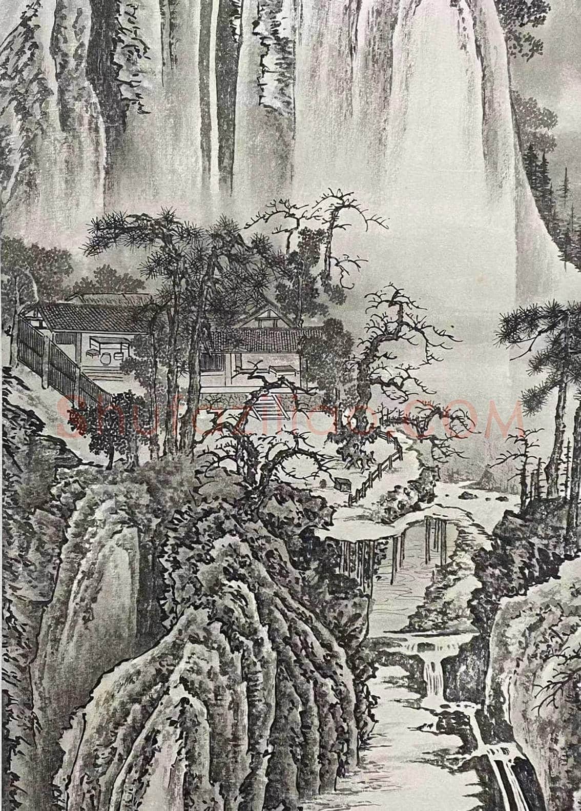 梅莲并蒂之作——仿荆浩《匡庐图》 | 国画图片