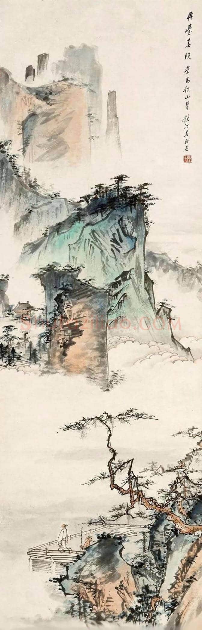 启功老师吴镜汀的山水画,堪称一流 | 书画文摘