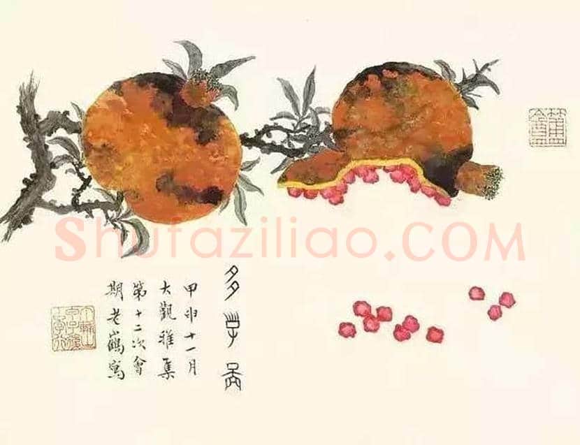 丁辅之国画水果欣赏 | 书画百科