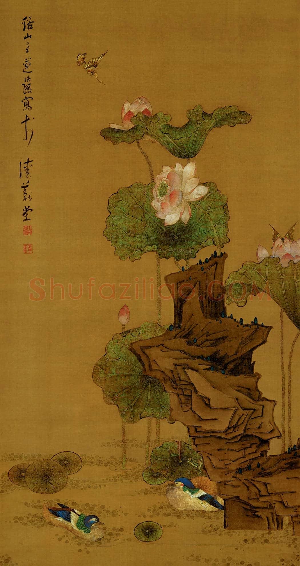 陈洪绶《荷花鸳鸯图》欣赏 | 传世国画作品