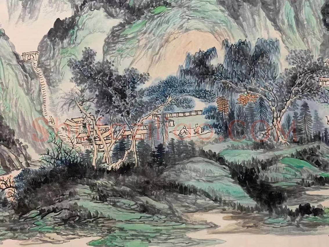 黄宾虹馆级巨献《镜湖山景图》,震撼登场！ | 国画图片