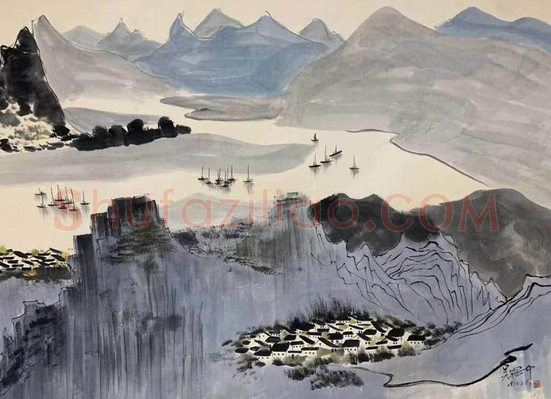 吴冠中丈二《漓江》,重磅巨献! | 国画赏析