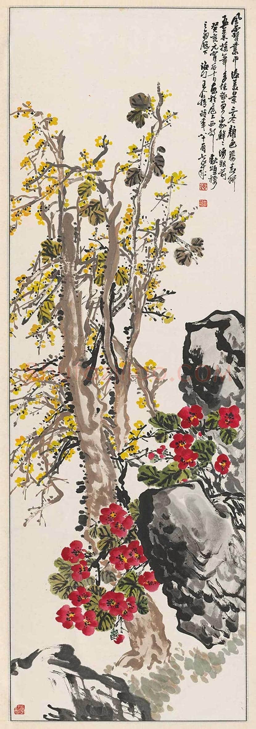 王个簃花鸟画作品欣赏 | 书画文摘