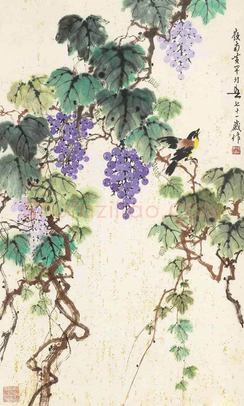 黄幻吾笔下的葡萄小鸟 | 书画常识
