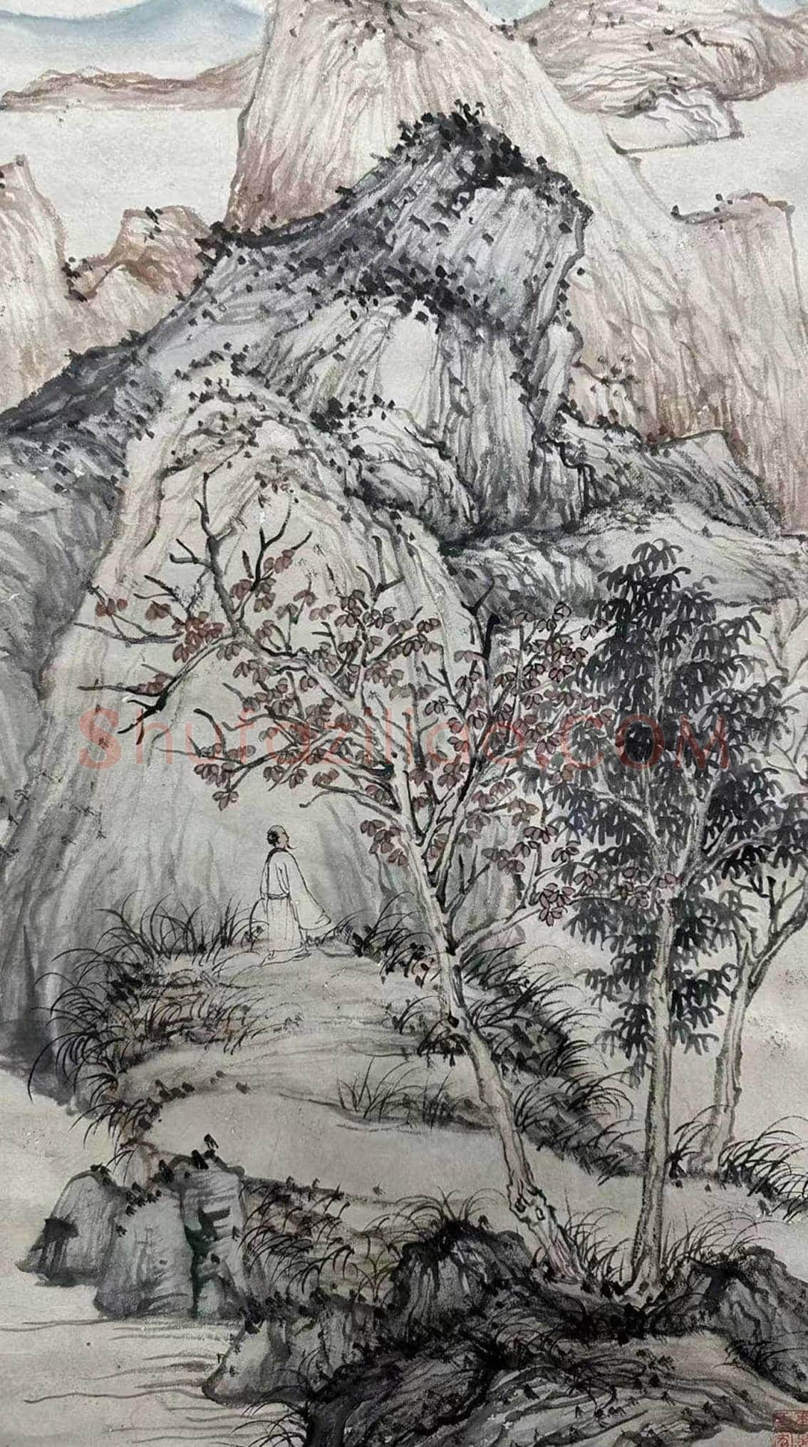丹枫迎秋 诗画合一——石涛《千山红树图》 | 国画赏析