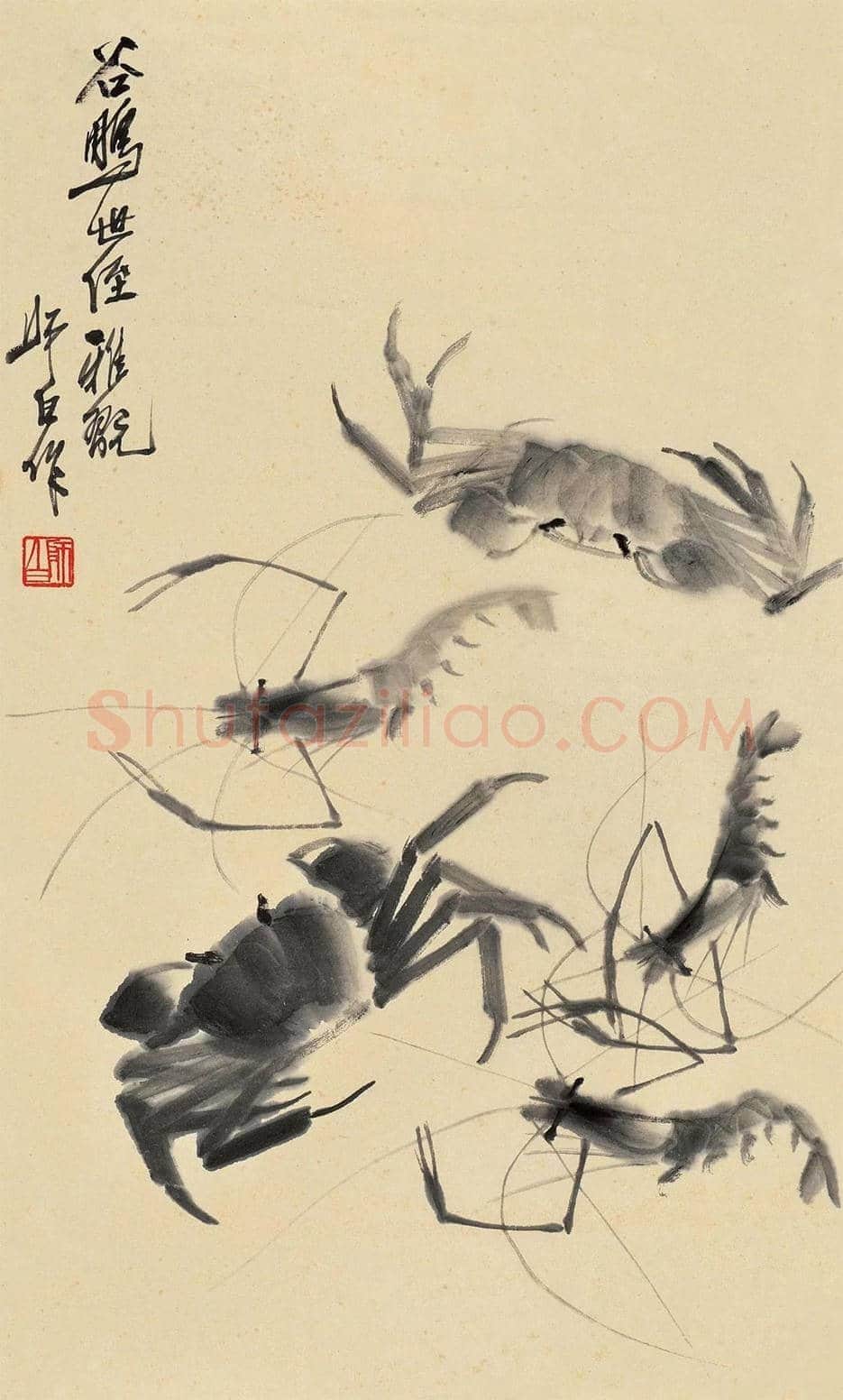娄师白画虾作品欣赏 | 书画知识