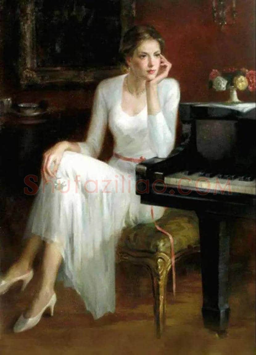 凯文·雷画中的舞女，体现一种静谧的美！ | 书画文摘