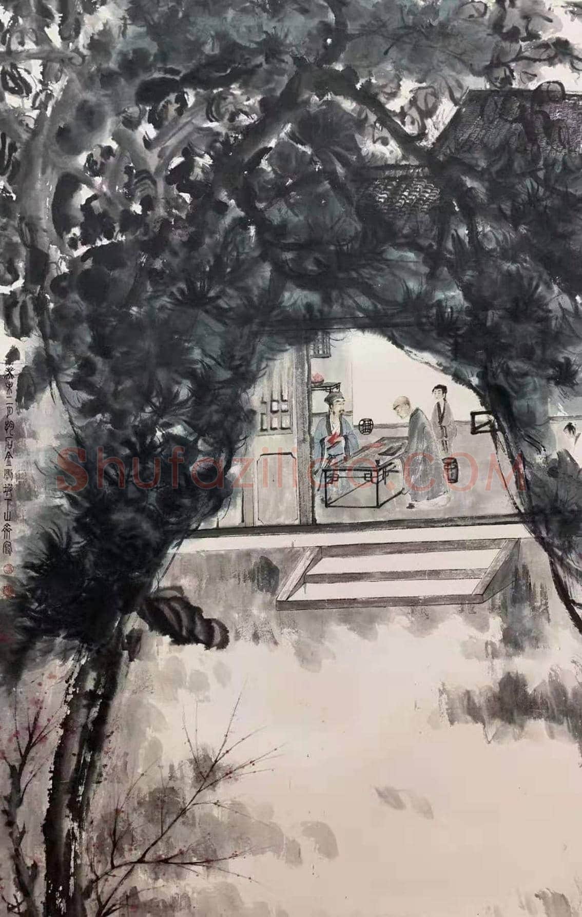 傅抱石《萧翼赚兰亭图》,传世经典! | 国画作品