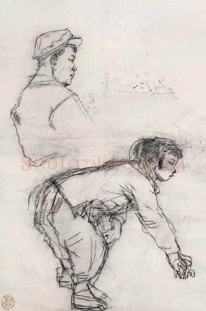 程十发人物,风景绘画手稿 | 书画文摘