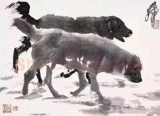 黄胄不但擅长画驴，也擅画狗 | 书画资料