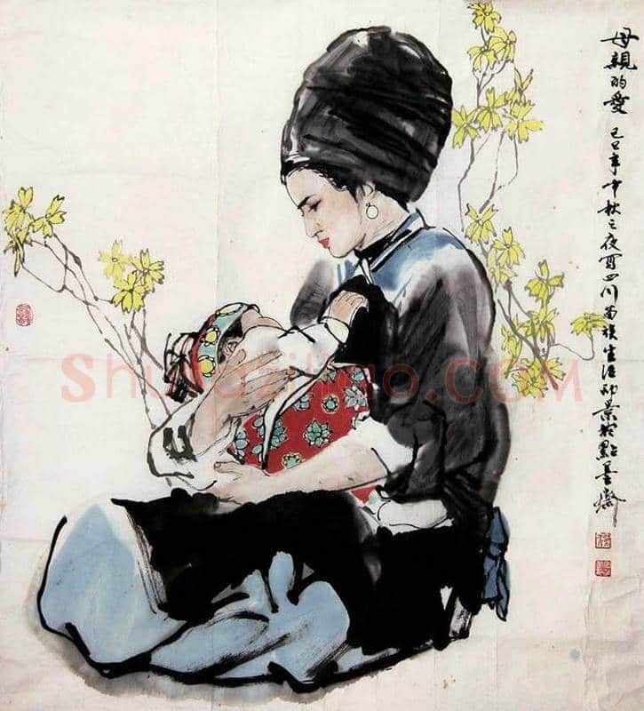 艺术家画笔下的母亲,祝母亲生日快乐! | 书画文摘