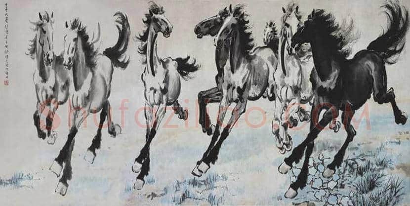 徐悲鸿画马作品高清图片 | 书画资料