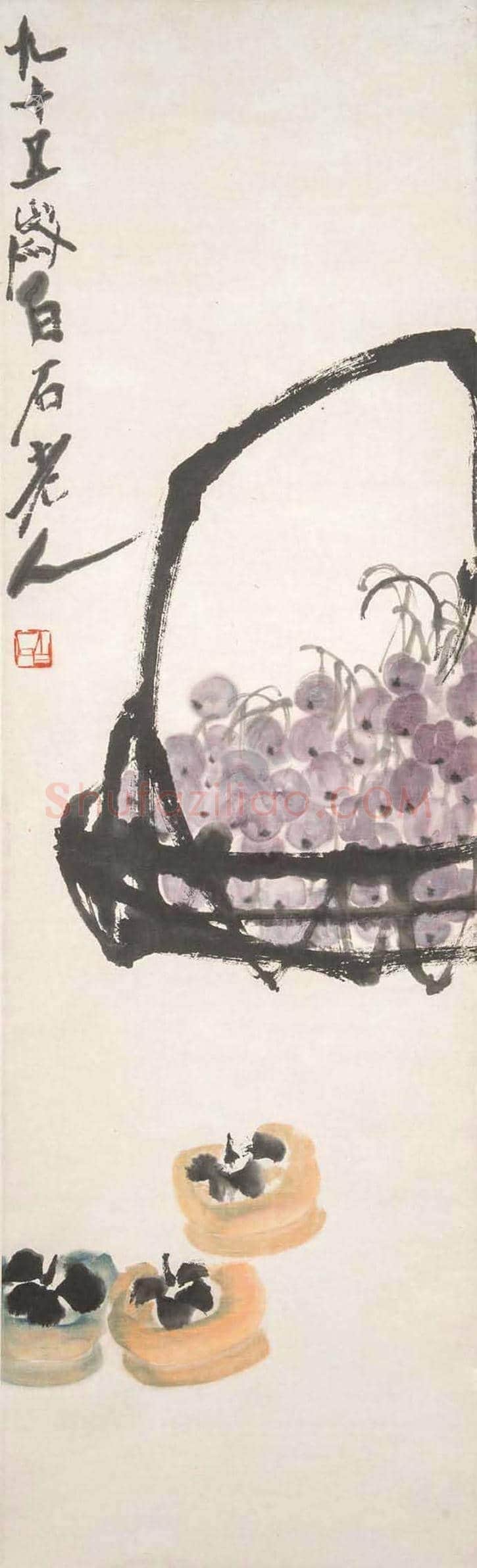 齐白石画笔下的柿子，事事如意 | 书画常识