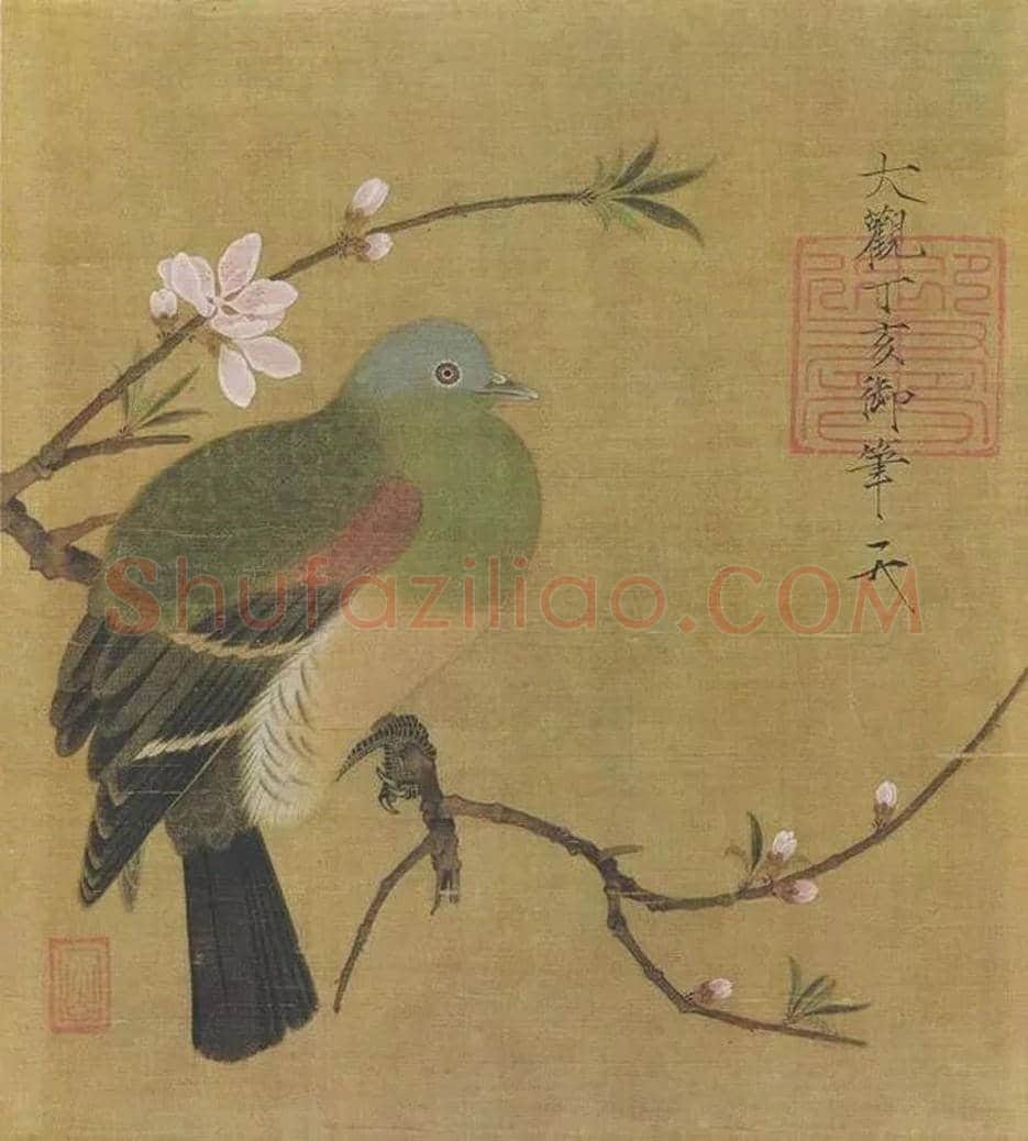 赵佶《桃鸠图》欣赏 | 书画知识
