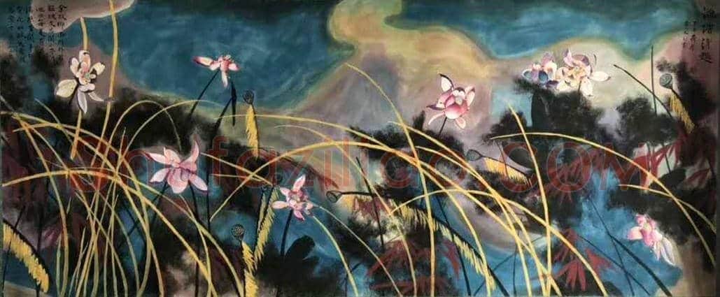 黄永玉丈二《池塘清趣》，饱含思乡之情！ | 国画图片